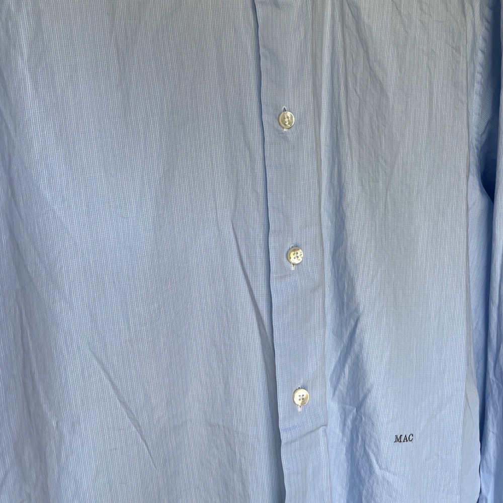 Ermenegildo Zegna Men's Light Blue Long-Sleeve Dress‎ Shirt Lightweight Cotton - Picture 13 of 13